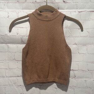 Kendall & Kylie Warm Brownish, Pink Tan Knit Crop Top Woman’s Size Small